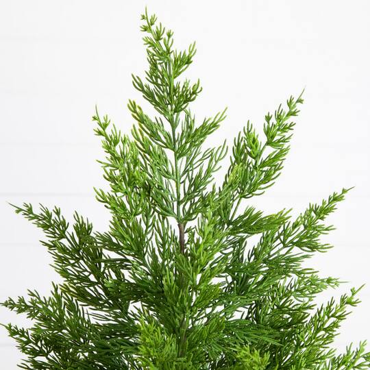 Nearly Natural 28" Artificial Real Touch Christmas Spruce Pine in White Decorative Planter